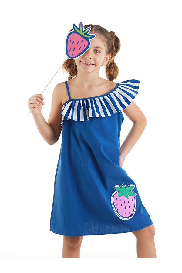 mshb&g mshb&g Girl's Navy Blue Strawberry Woven Dress