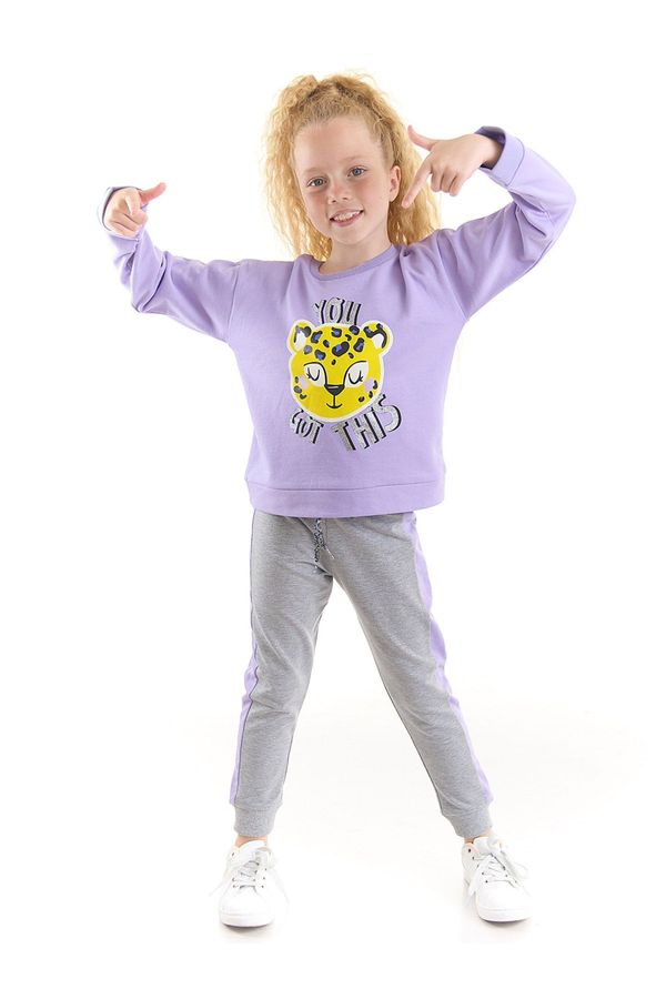 mshb&g mshb&g Leopard Girl Lilac Gray Tracksuit Suit