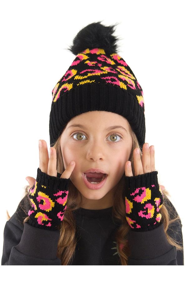 mshb&g mshb&g Pink Leopard Girls Beanie Gloves Set