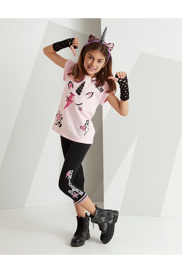 mshb&g Mushi Rocker Unicorn Girls T-shirt Capri Shorts Set