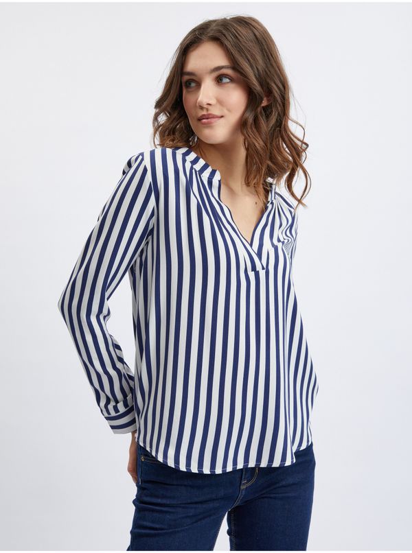 Orsay Navy blue women's striped blouse ORSAY