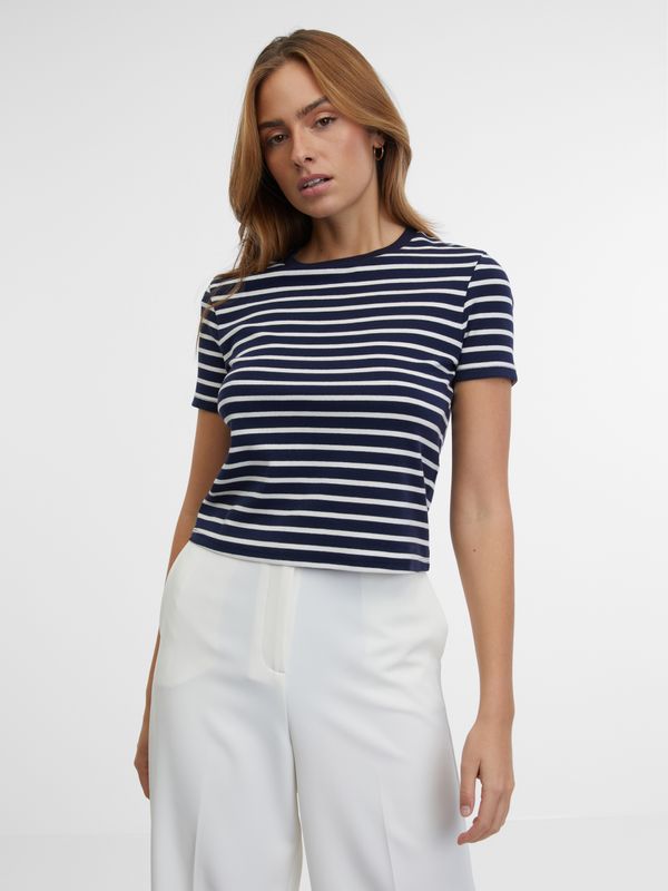 Orsay Navy blue women's striped T-shirt ORSAY