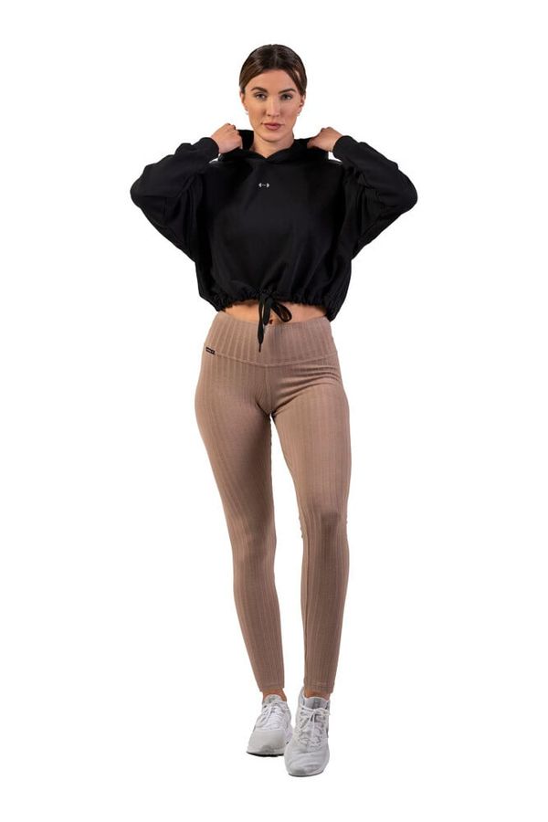 NEBBIA Nebbia Ribbed high-waisted leggings made of organic cotton 405 brown S