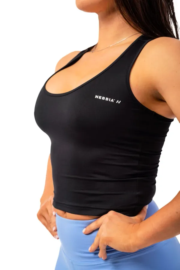 NEBBIA Nebbia Sports slim-fit crop tank top 422 black M