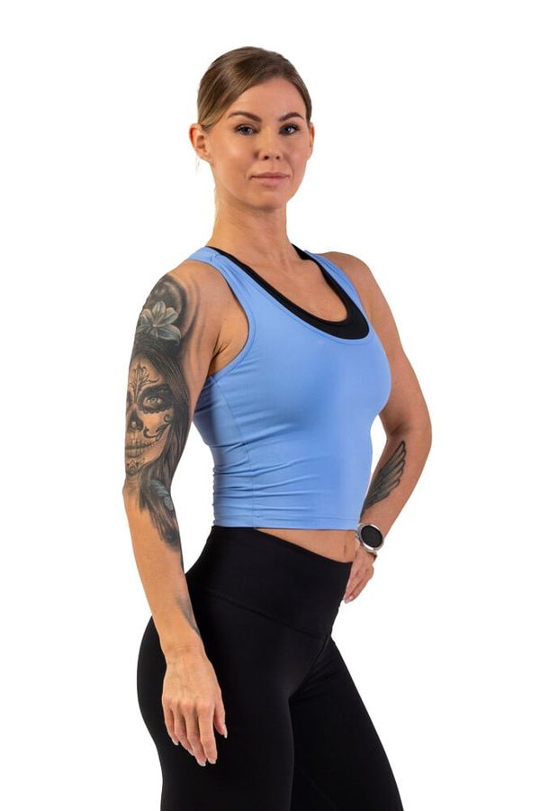 NEBBIA Nebbia Sports slim-fit crop tank top 422 light blue S