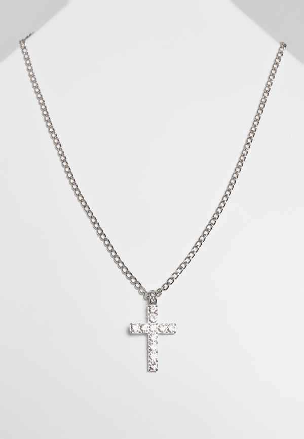 Urban Classics Necklace with diamond cross - silver color