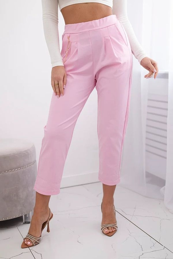 Kesi New Punto Trousers with Chain Light Pink