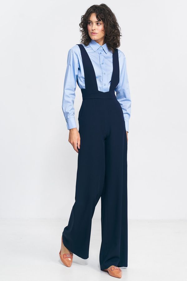 Nife Nife Woman's Jumpsuit KM33 Navy Blue