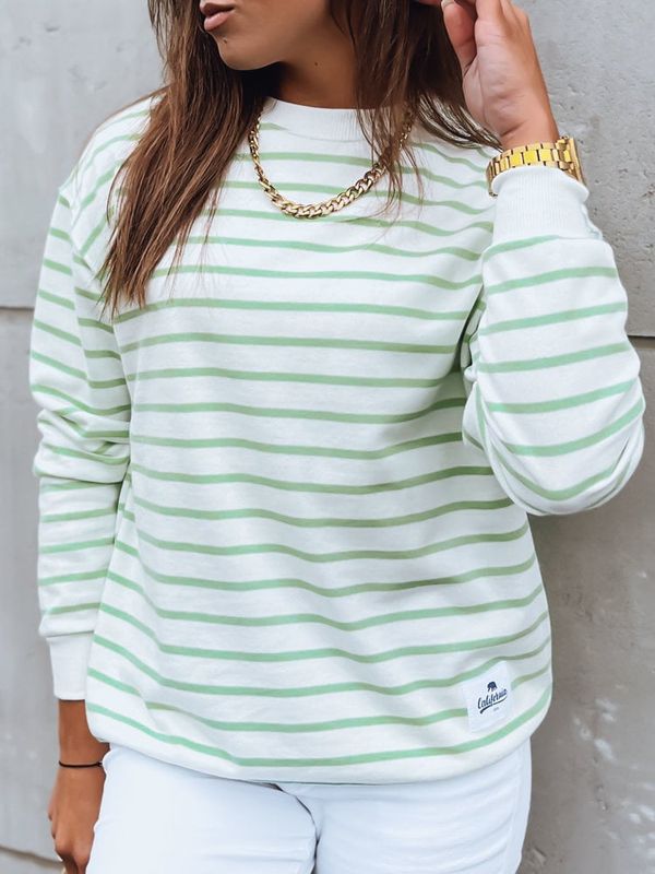 DStreet NIMFADORA women's sweatshirt with white and green stripes Dstreet