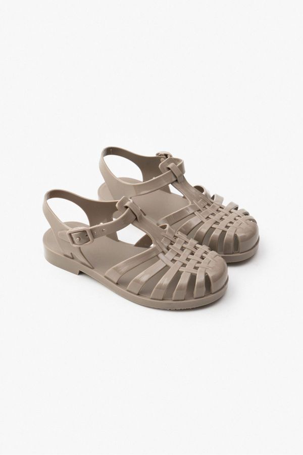 NİŞANTAŞI SHOES NİŞANTAŞI SHOES Anderline Jr. Dark Beige Matte Belt Detail Children's Sandals