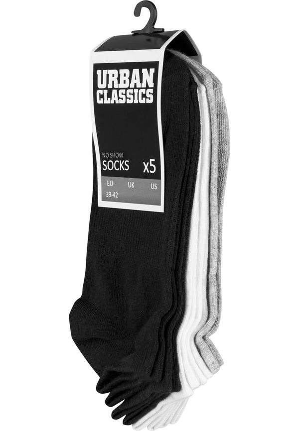 Urban Classics Accessoires No Show Socks 5-Pack BLK/WHT/Gry
