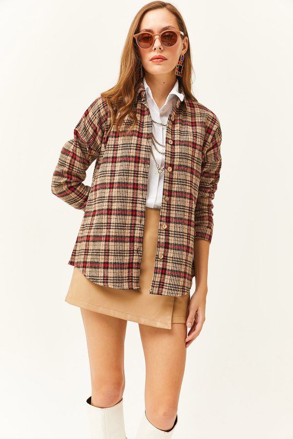 Olalook Olalook Women's Biscuit Red Plaid Lumberjack Shirt