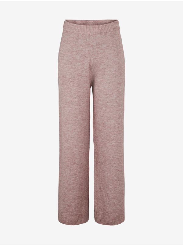 Pieces Old Pink Heather Wide Trousers Pieces Cindy - Women