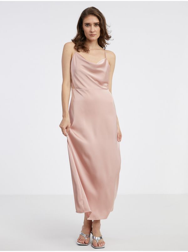 Vila Old Pink Ladies Satin Maxishdress VILA Ravenna - Ladies