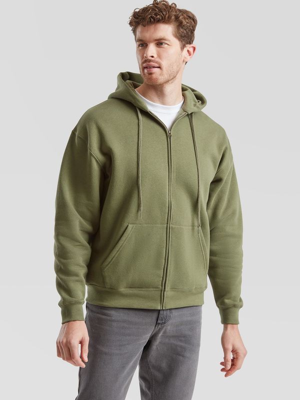 Fruit of the Loom Olive Men's Hoodie Premium Fruit of the Loom