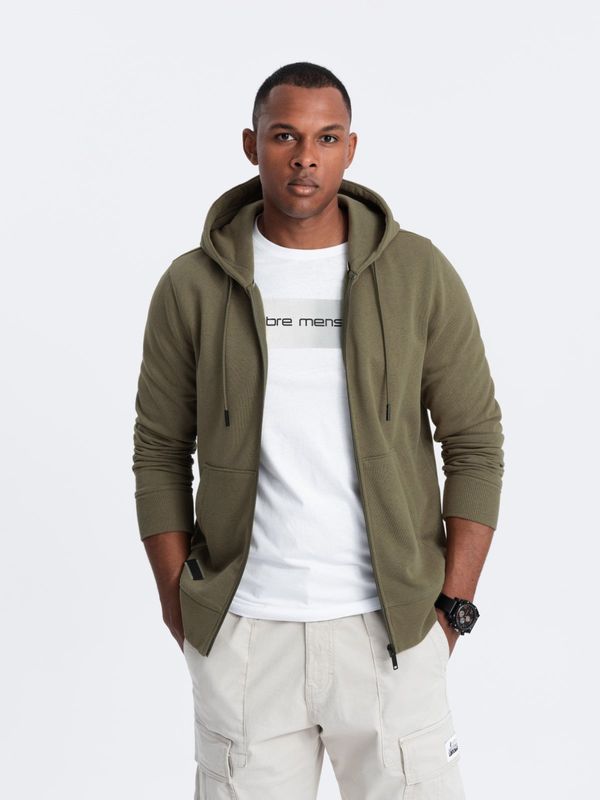 Ombre Ombre BASIC men's cotton stretch sweatshirt - olive