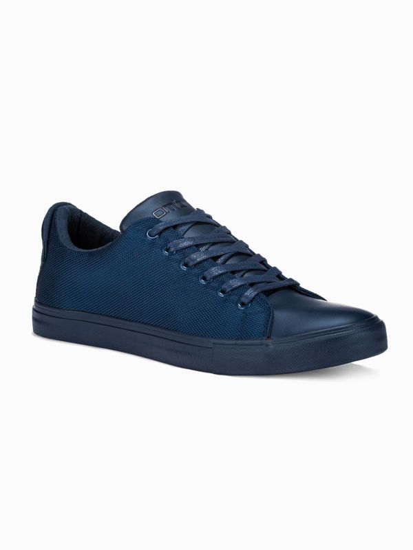 Ombre Ombre BASIC men's shoes sneakers in combined materials - navy blue