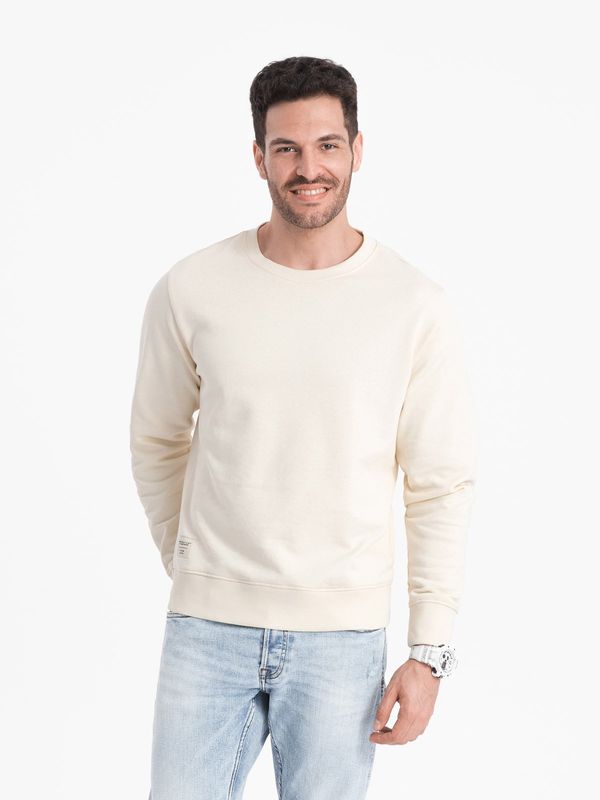 Ombre Ombre BASIC men's sweatshirt with round neckline - cream