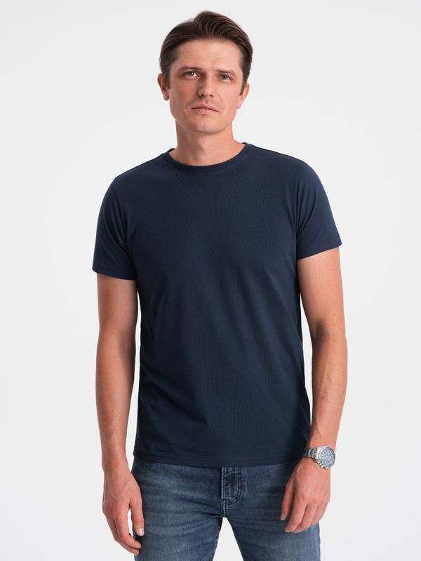 Ombre Ombre Classic BASIC men's cotton T-shirt - navy blue