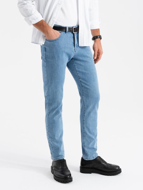 Ombre Ombre Classic men's SLIM FIT jeans with elastane - light blue