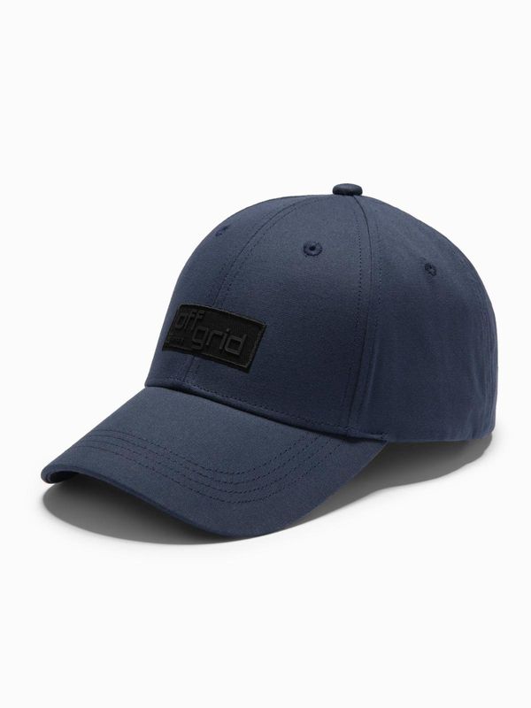 Ombre Ombre Men's baseball cap with rectangular patch - navy blue