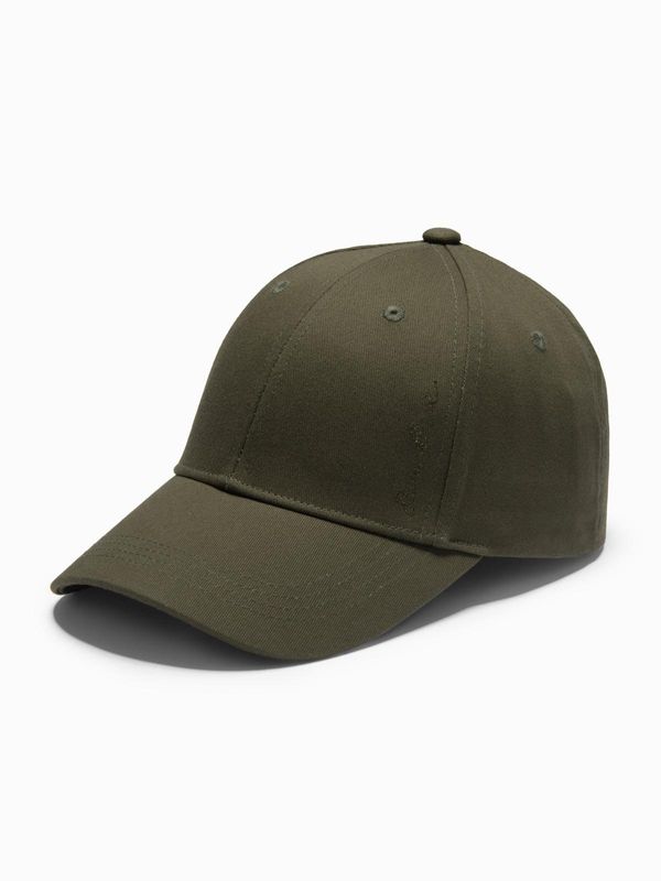 Ombre Ombre Men's baseball cap with visor and decorative embroidery - khaki