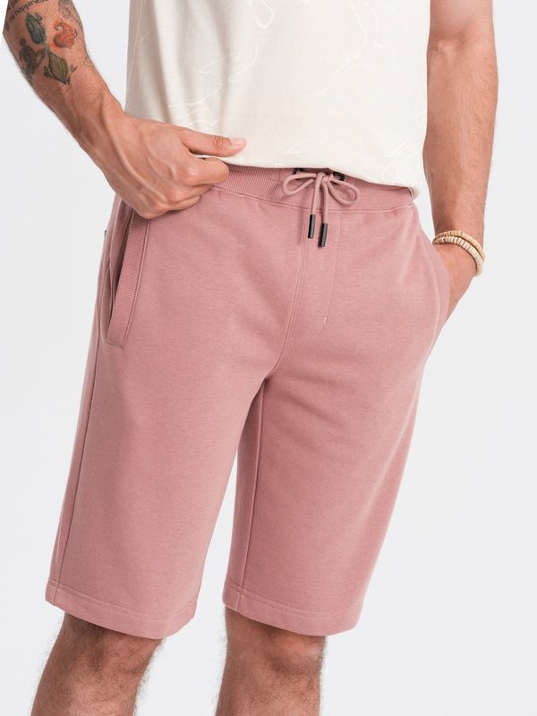 Ombre Ombre Men's BASIC cotton sweat shorts - dark pink