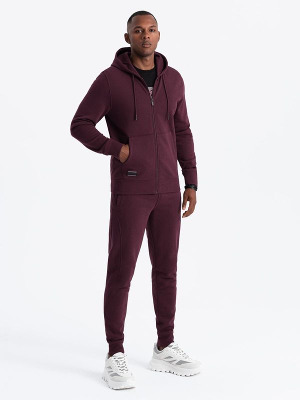 Ombre Ombre Men's BASIC cotton tracksuit set unbuttoned sweatshirt + joggers