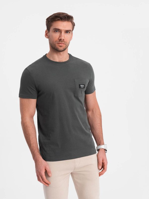 Ombre Ombre Men's casual t-shirt with patch pocket - graphite