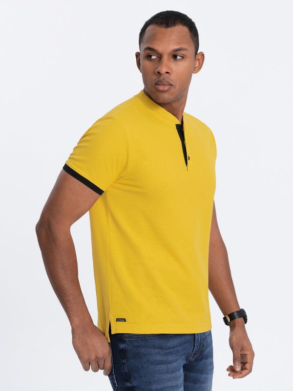 Ombre Ombre Men's collarless polo shirt - yellow