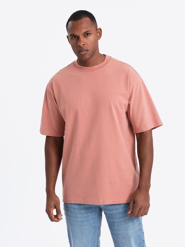 Ombre Ombre Men's cotton LOOSE FIT t-shirt with round neckline - pink