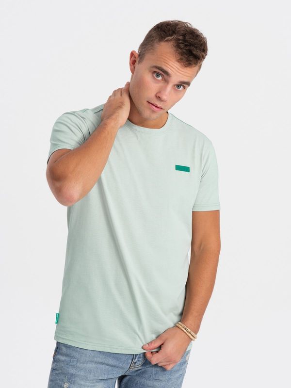 Ombre Ombre Men's cotton t-shirt with contrasting thread - mint