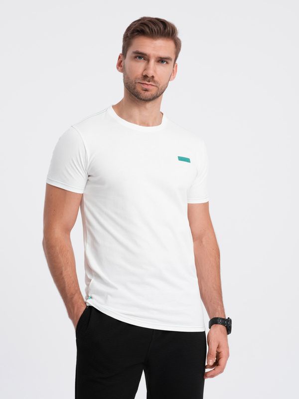 Ombre Ombre Men's cotton t-shirt with contrasting thread - white