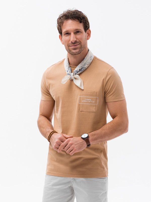 Ombre Ombre Men's cotton t-shirt with pocket print
