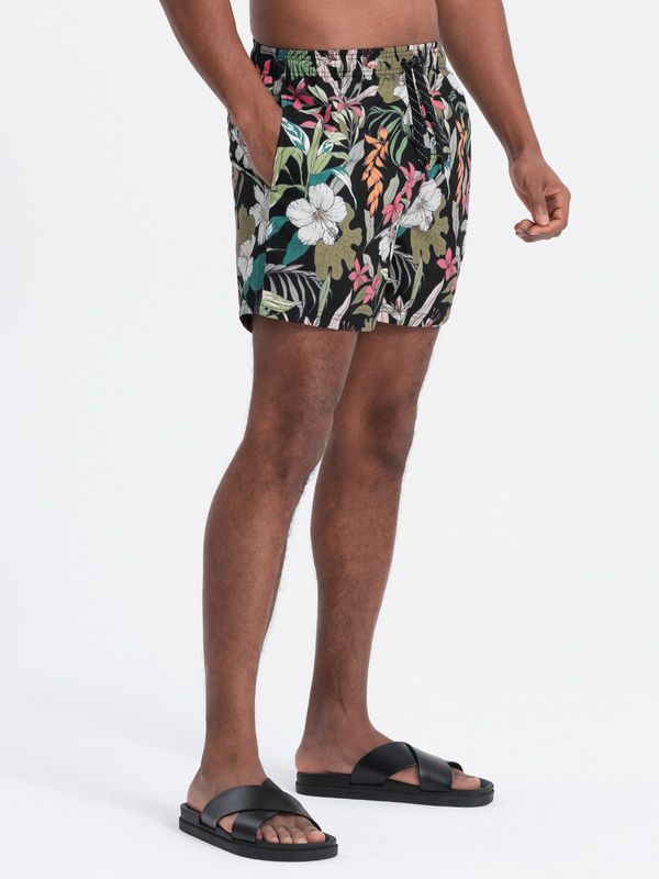 Ombre Ombre Men's floral swim shorts - black