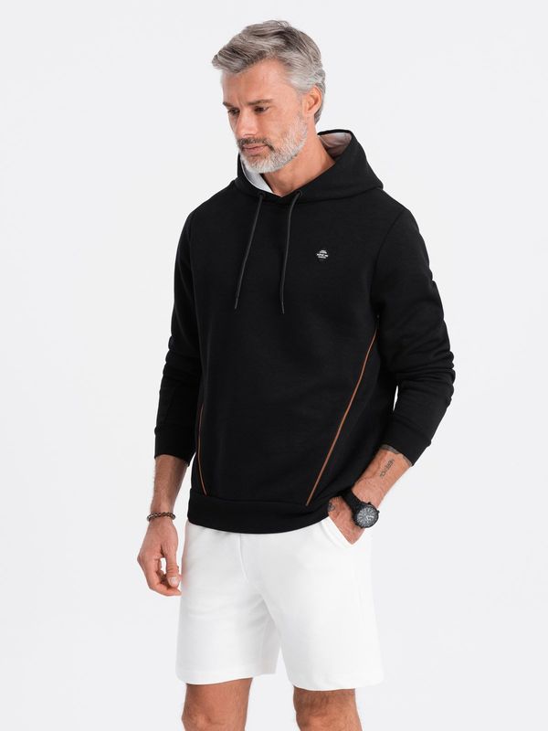 Ombre Ombre Men's hoodie with zippered pocket - black