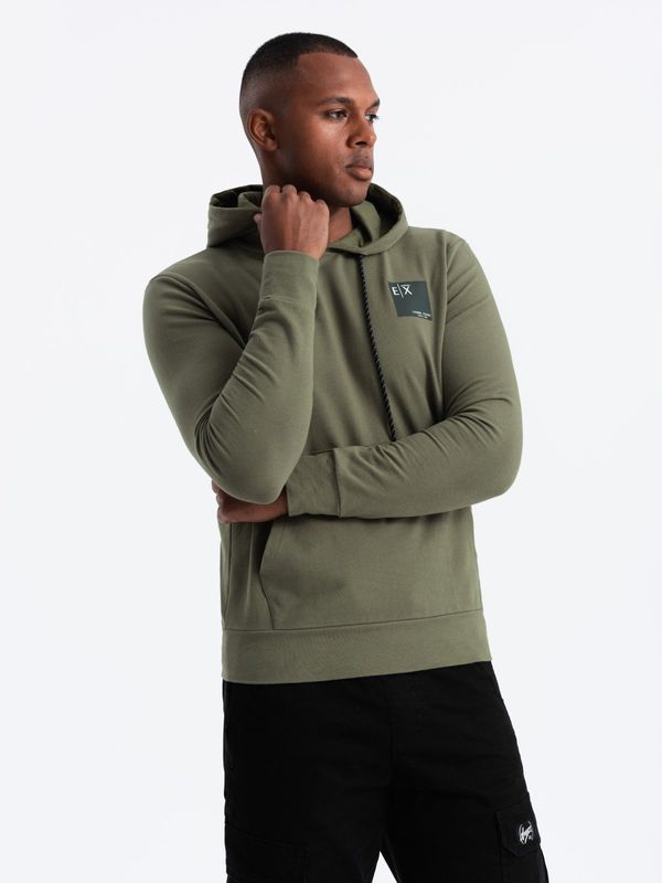 Ombre Ombre Men's kangaroo hoodie with logo - olive