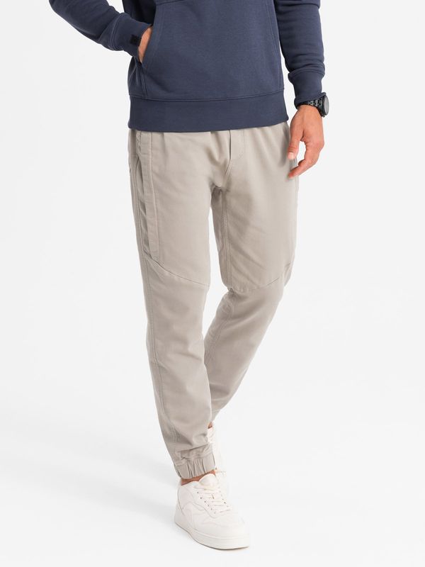 Ombre Ombre Men's knit joggers with pleats - ash