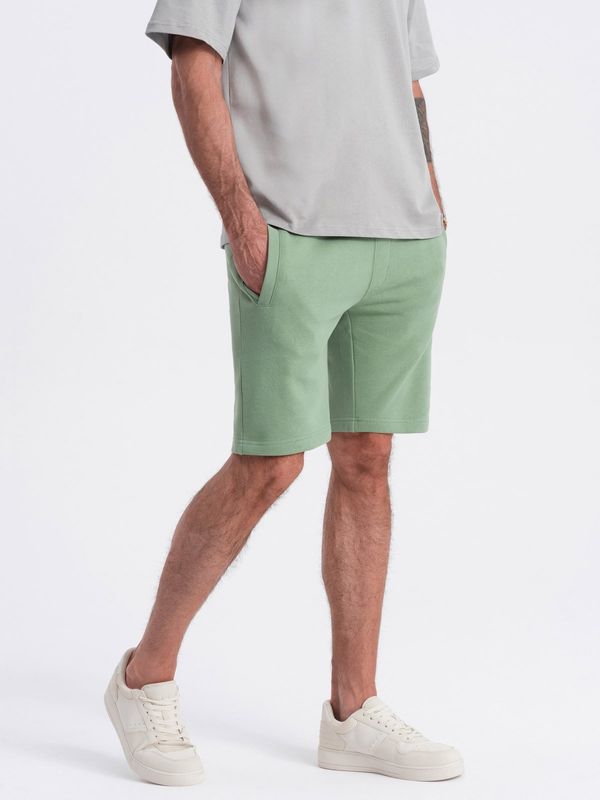 Ombre Ombre Men's knit shorts with drawstring and pockets - green