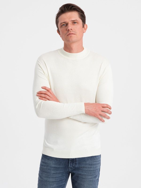 Ombre Ombre Men's knitted half turtleneck with viscose - mustard