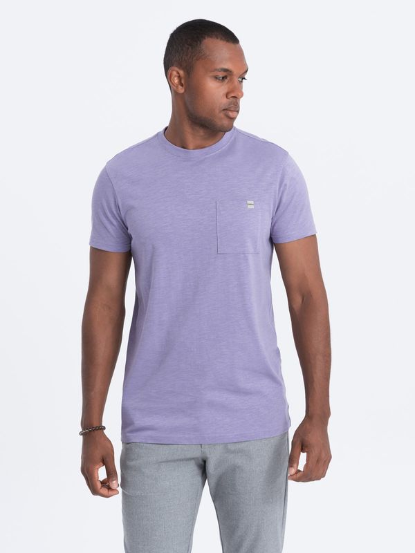 Ombre Ombre Men's knitted T-shirt with patch pocket