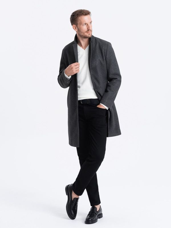 Ombre Ombre Men's lightweight single-breasted coat - graphite