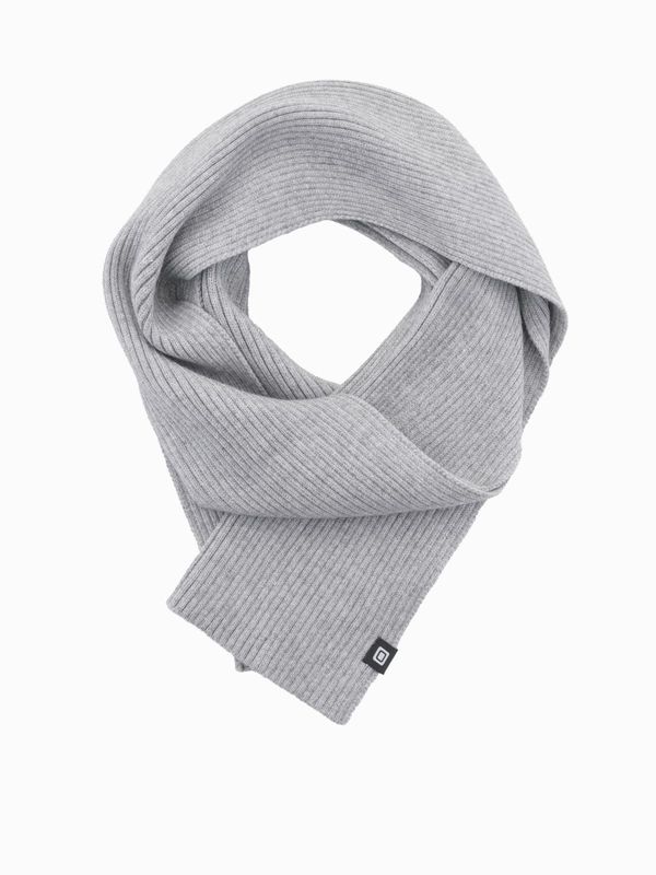 Ombre Ombre Men's monochrome ribbed knit scarf - grey