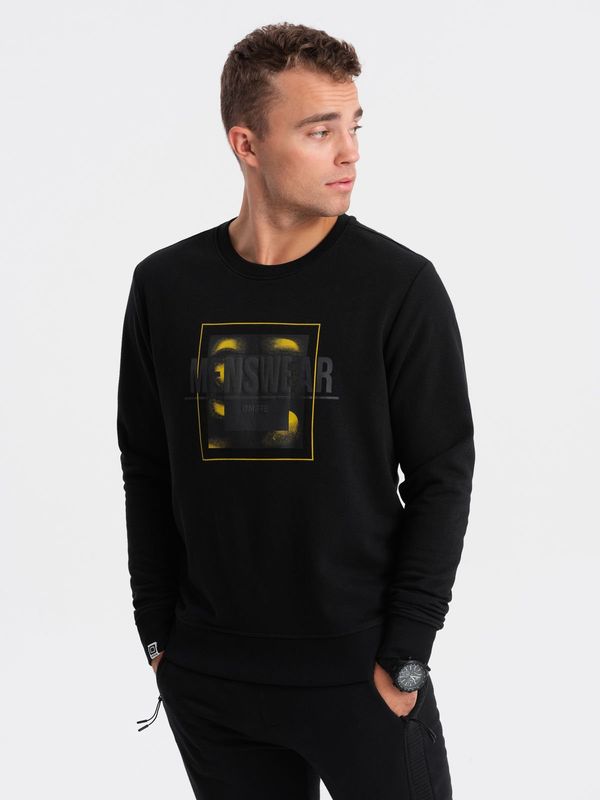 Ombre Ombre Men's non-stretch printed sweatshirt - black