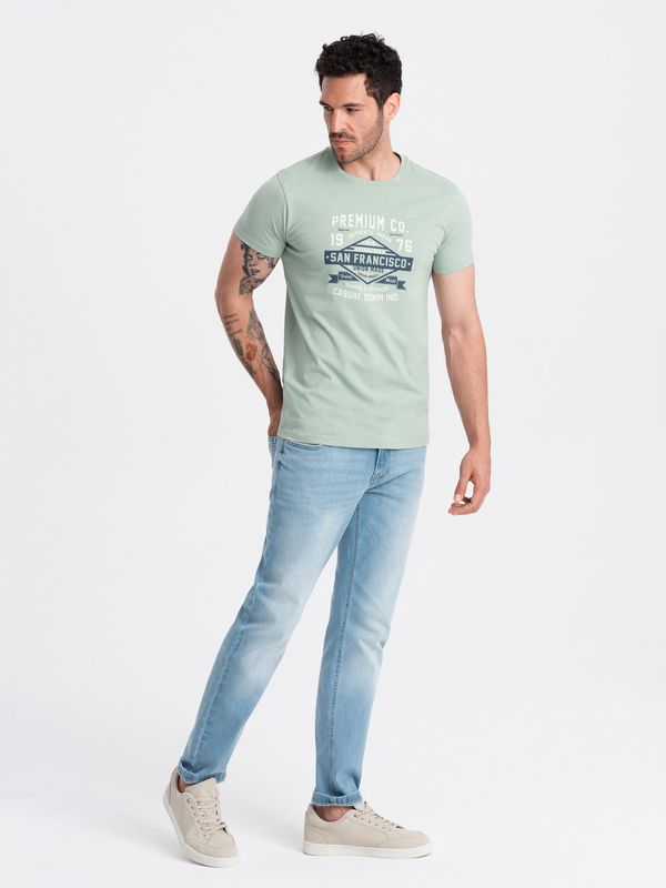 Ombre Ombre Men's San Francisco printed cotton t-shirt - ash