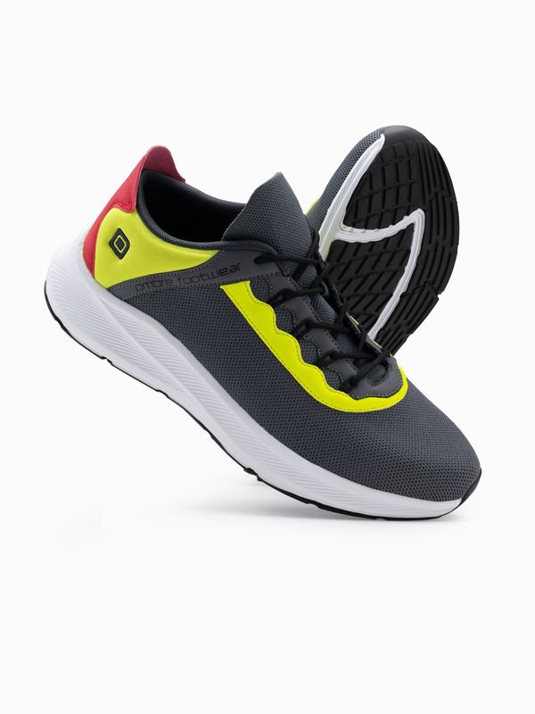 Ombre Ombre Men's sneakers with neon inserts - graphite