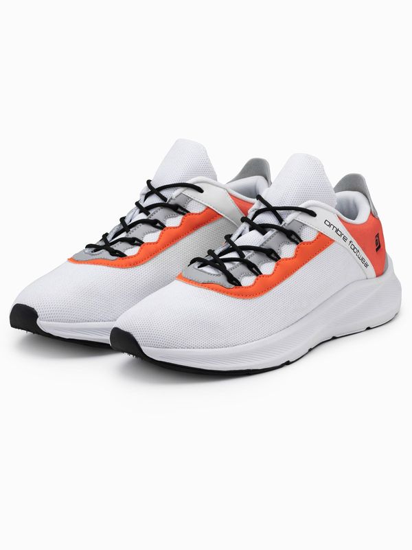 Ombre Ombre Men's sneakers with neon inserts - white