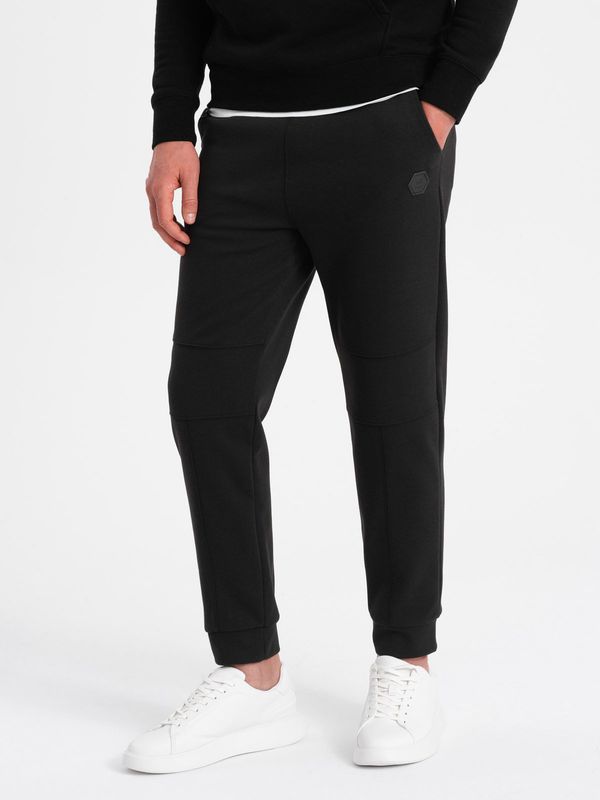 Ombre Ombre Men's sweatpants with stitching on the legs - black