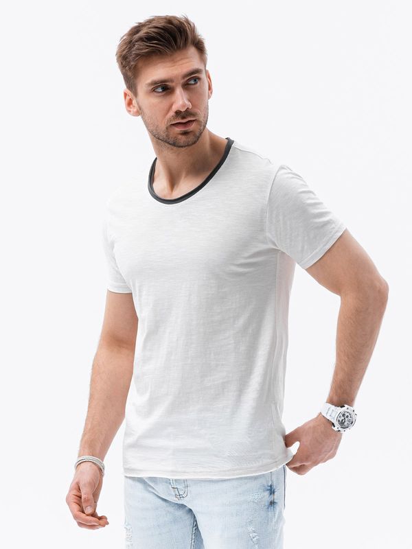 Ombre Ombre Men's t-shirt with raw finish - ecru