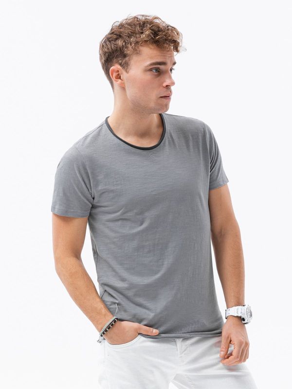 Ombre Ombre Men's T-shirt with raw finish - gray